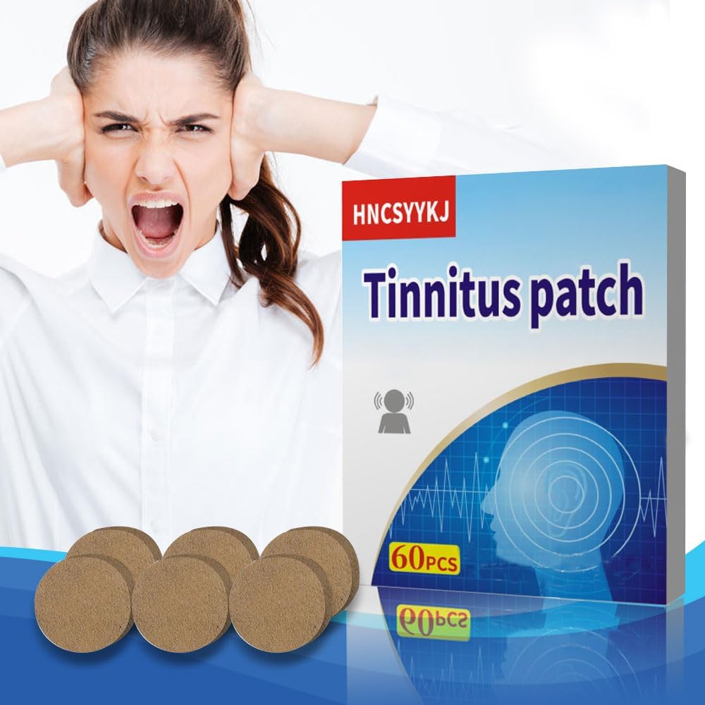 Anello orecchie patch, 60Pcs tacche acufene con naturale formula di erbe,Tinnitus Sticker Comfort & Gentle