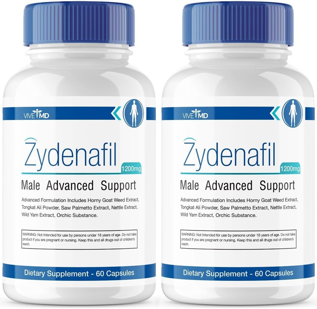 VIVE MD Zydenafil Pills for Men Advanced Formula - Zydenafil Maschio Pills - Zydenafil 1200mg per la massima resistenza con Tongkat Ali, Saw Palmetto, Horny Goat Weed Recensioni (2 Pack)
