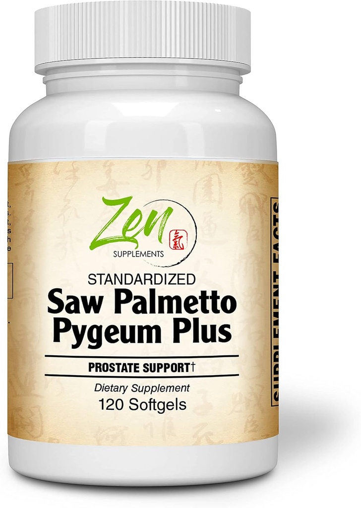 Saw Palmetto & Pygeum Plus - Integratore di supporto alla prostata per la salute del tratto urinario e della prostata Compreso l'urinazione frequente, il supporto di Beta-Sitosterol DHT Blocker per la prevenzione della perdita dei capelli 120-Softgel
