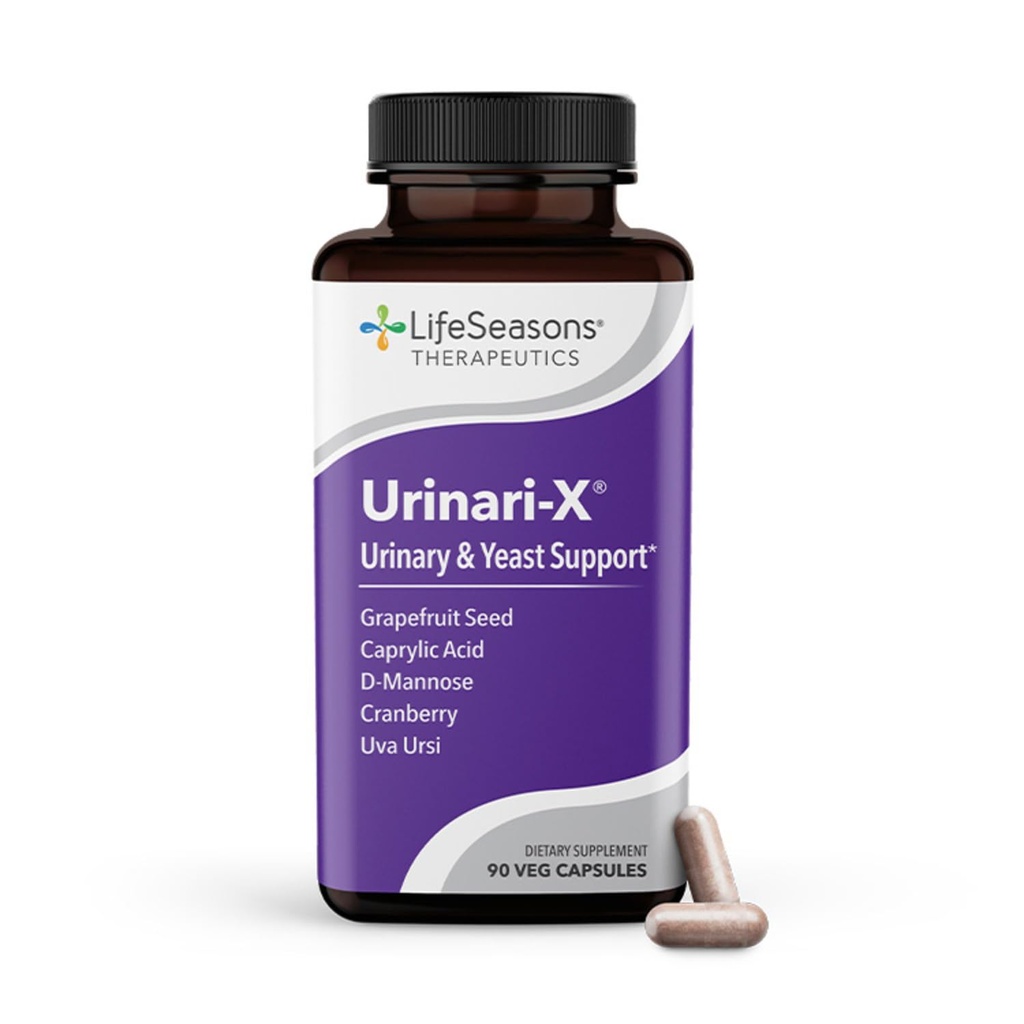 Urinari-X - Supporto del tratto urinario - Rilievo UTI ad azione rapida - Supplemento di vitamina per la funzione e l'immunità della vescica sana - D-Mannose, mirtillo, acido caprilico, Uva Ursi & pompelmo - 90 capsule