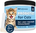 Probiotici Pet Ultimates per gatti – 20-Species Cat Probiotic Powder to Treat Diarrhea, Vomiting, Digestive Support & Cat Antibiotics Recovery – Cat Health Supplies (44 gr)