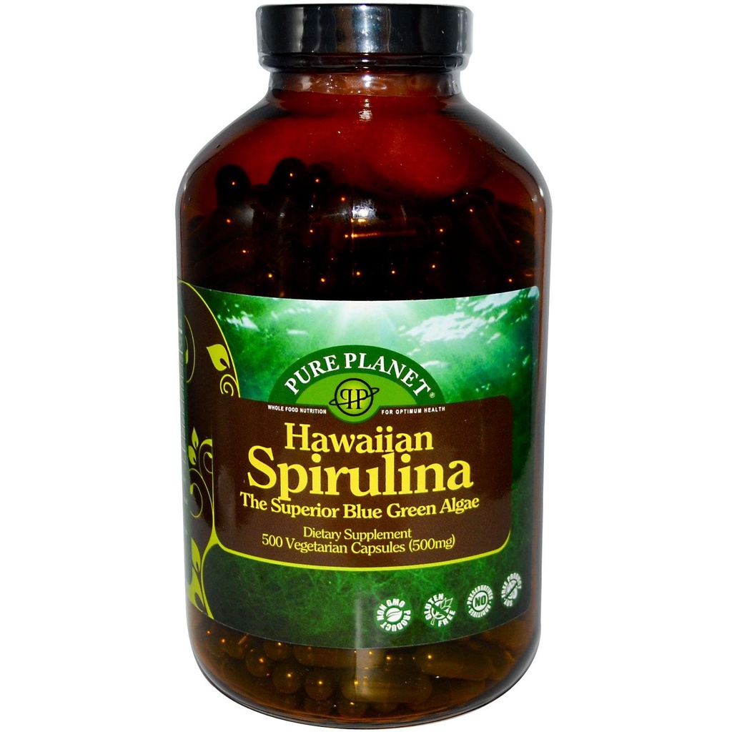 Pure Planet Spirulina - 500 mg - 500 capsule vegetariane