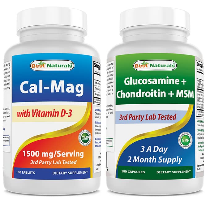Il magnesio di calcio naturale migliore con vitamina D3 1500mg & Glucosamine Chondroitin e MSM
