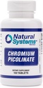 Cromo Picolinato 200 Mcg 100 Compresse di Sistemi Naturali - Integratori di cromo per stile di vita attivo - Integratore di cromo di assorbimento eccellente - Capsule di cromo non zuccheri