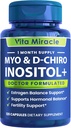 Integratore di inositolo Myo-Inositol & D-Chiro Inositol 120 capsule 2000mg 40:1 Ratio High Potency Myo & D Chiro Inositol Blend - Equilibrio di ormone e PCOS Supplementi per le donne Full Month Supply
