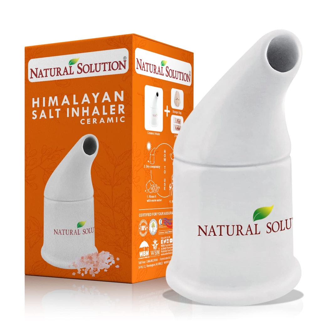 Soluzione naturale inalatore di sale himalayano in ceramica con sale rosa himalayano – un modo semplice e naturale per godere di una rinfrescante e rilassante esperienza di aria di sale
