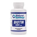 Biotin 60 compresse 5000 mcg di sistemi naturali | Pillole di sostegno per la crescita dei capelli | Vitamine per le unghie della pelle dei capelli per gli uomini e le donne | Integratore di biotina migliora la crescita delle cellule