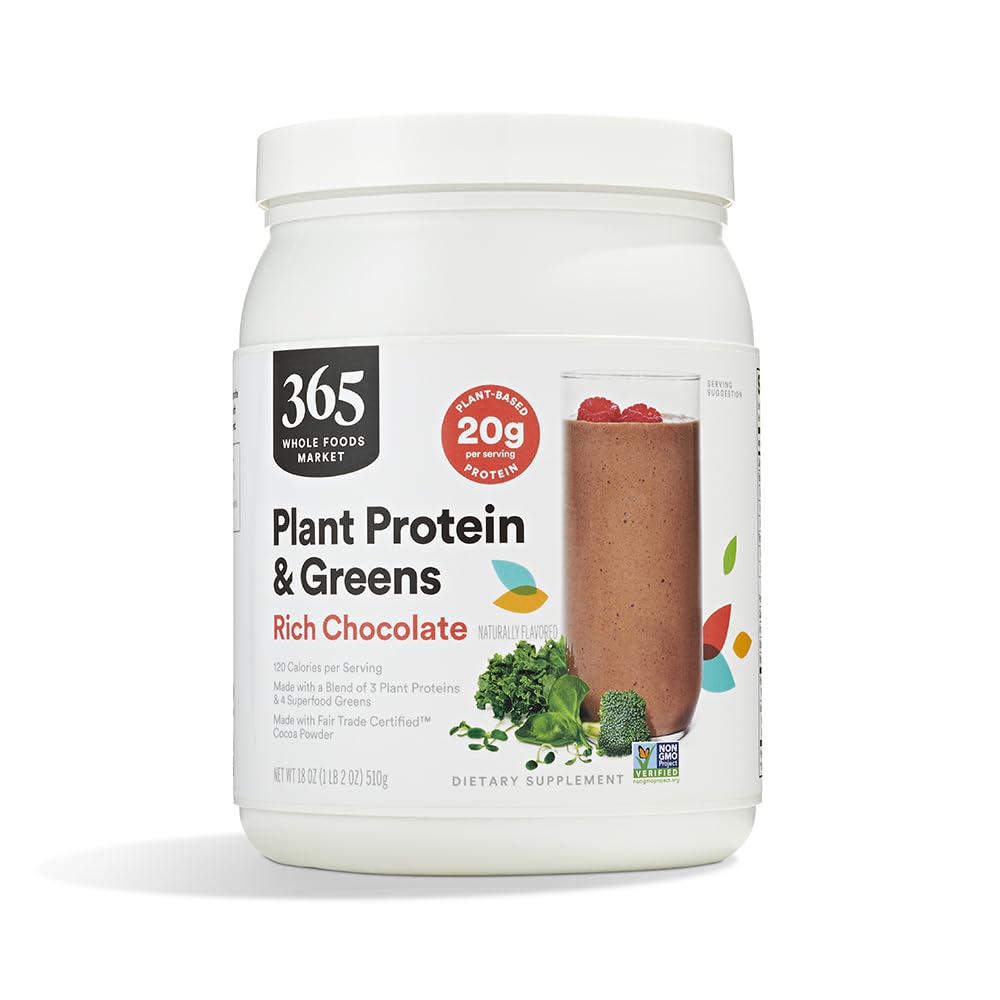 Mercato dei cibi integrali, Proteine vegetali e Verdi, Cioccolato ricco, 18 oz