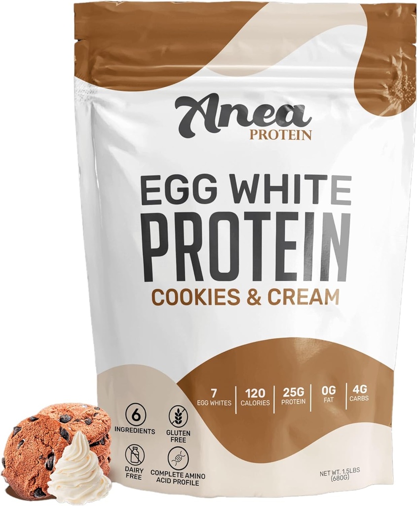 Polvere di proteine bianche | 25g Protein | Latticini Free | Gluten Free | Grass Free | Aminoacidi | Valore biologico elevato (1,5 Pound (Pack of 1) (1,5 Pound (Pack of 1), Cookies & Cream)