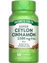 La verità della natura Ceylon Cinnamon Capsule | 2500mg | plus Chromium and Biotin | 60 Count | Vegan, Non-OGM & Gluten Supplemento gratuito