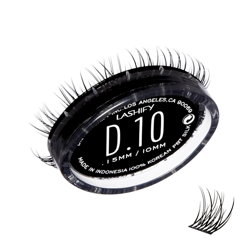 Lashify Drama 10mm Gossamer Eyelash Extensions Refill, nero, facile fai da te False Lashes per un look naturale