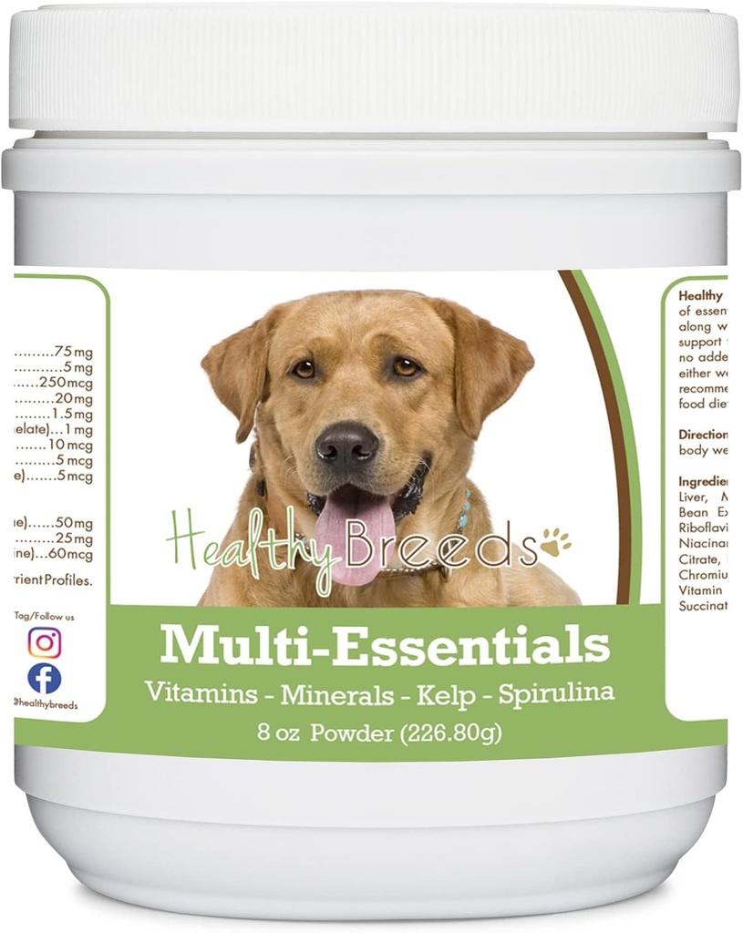 Retriever Labrador, Golden, Polvere Multi-Essentials per cani - un integratore ideale di vitamine, minerali e antiossidanti per il vostro cane - 8 oz