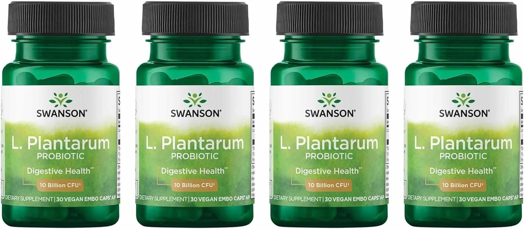 Swanson L. Plantarum - Integratore Digestivo Promuovere l'Equilibrio Gastrointestinale & Bowel Regolarità - Formula naturale per aiutare a ridurre il Bloating - (30 capsule vegetali) 4 Pack