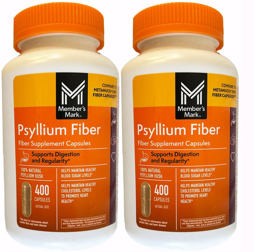 Mark Fiber Capsule 2Pack (400 Count) Psyllium Husk è il #1 Doctor-Recommended Fiber Supplement.