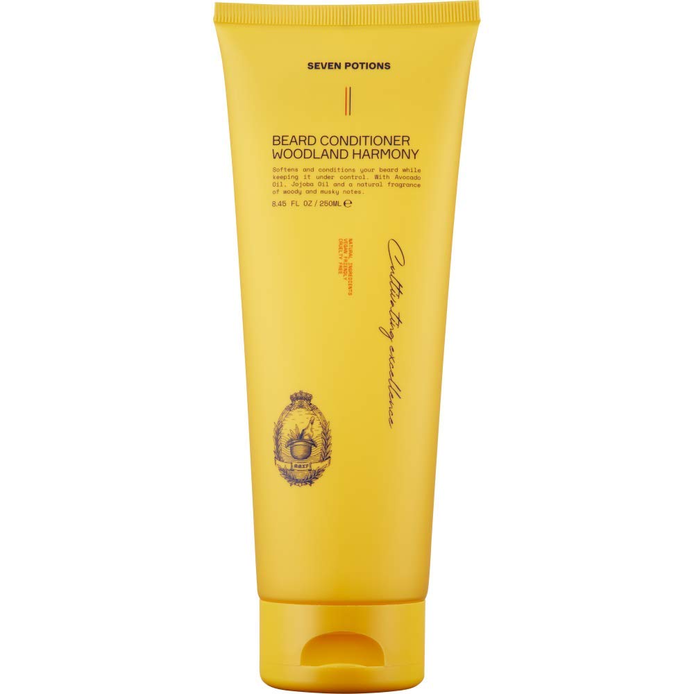 SEVEN POTIONS Condizionatore di barba per gli uomini – Previene Beard Itch e Dandruff – Naturale, Vegan, Cruelty Free (Woodland Harmony, 8.45 FL OZ)