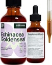 Echinacea e Goldenseal 2 fl oz Liquid Extract - Natural Herbal Supplement - Gocce di supporto immunitario - Aumentare il sonno | Boost Energy - Alta potenza - 45-Day Supply