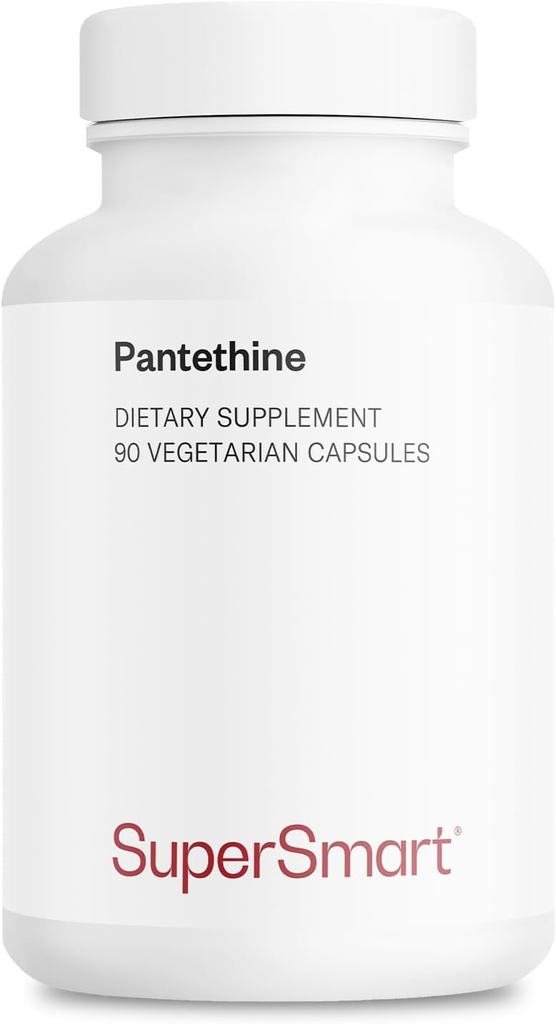 Supersmart - Pantesin Pantethine 600 mg al giorno (acido pantotenico) - Vitamina attiva B5 Supplemento | Non-GMO & Gluten Free - 90 capsule vegetariane