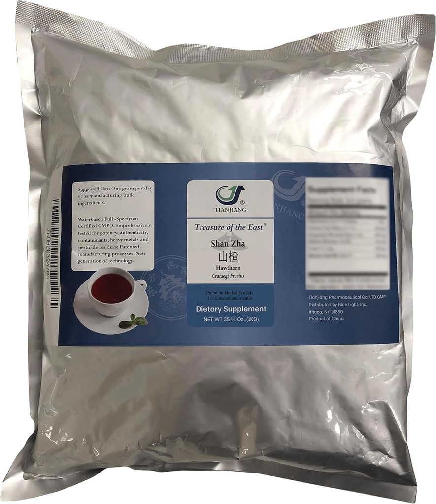 Tesoro dell'est, Estratto di biancospino - Shan Zha (3:1 Polvere di estratto di erbe concentrato, 1kg)