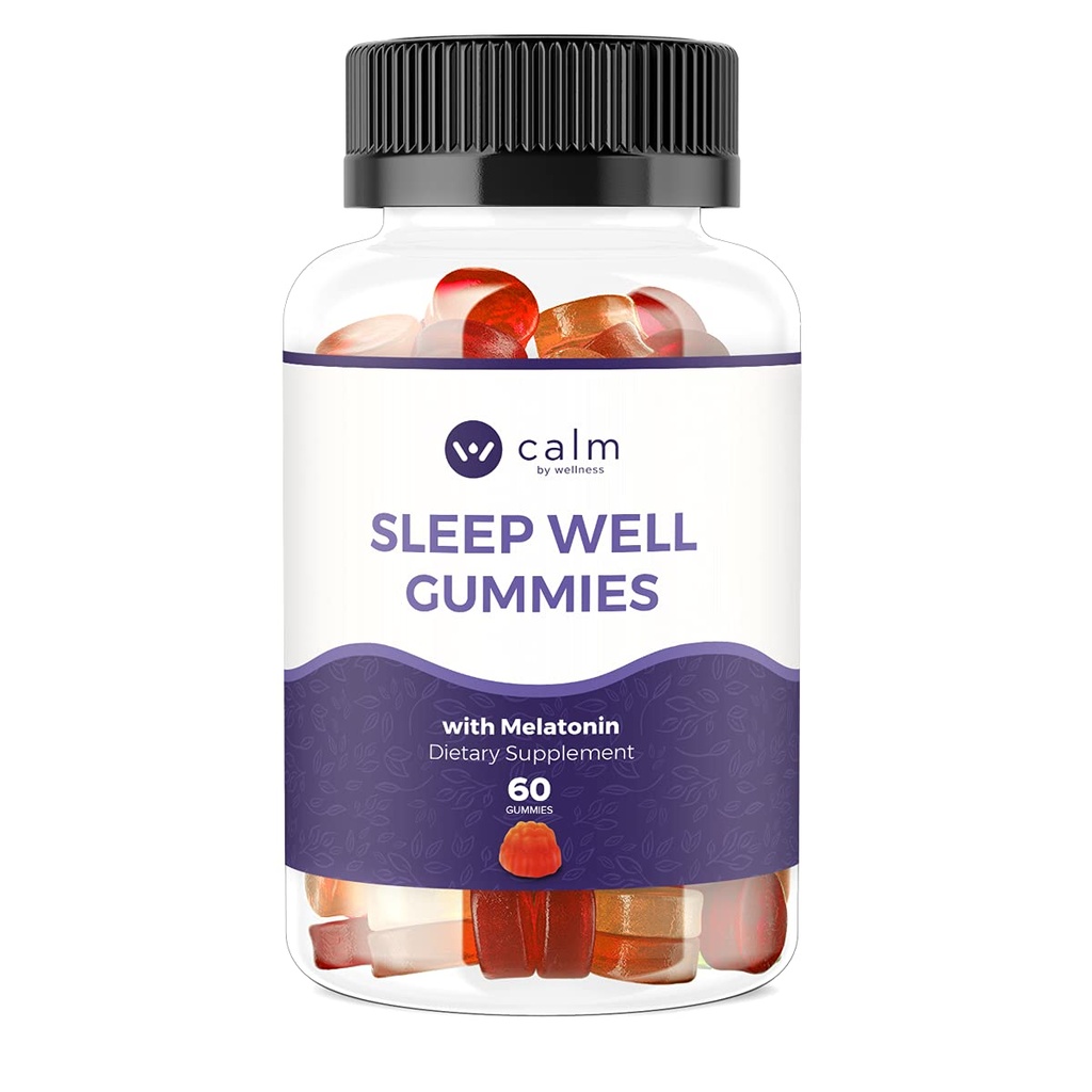 Calmo del benessere Dormire Bene Gummies, Gomma Extra Forza con Melatonina, Integratore di supporto per il sonno naturale, 30 Conte