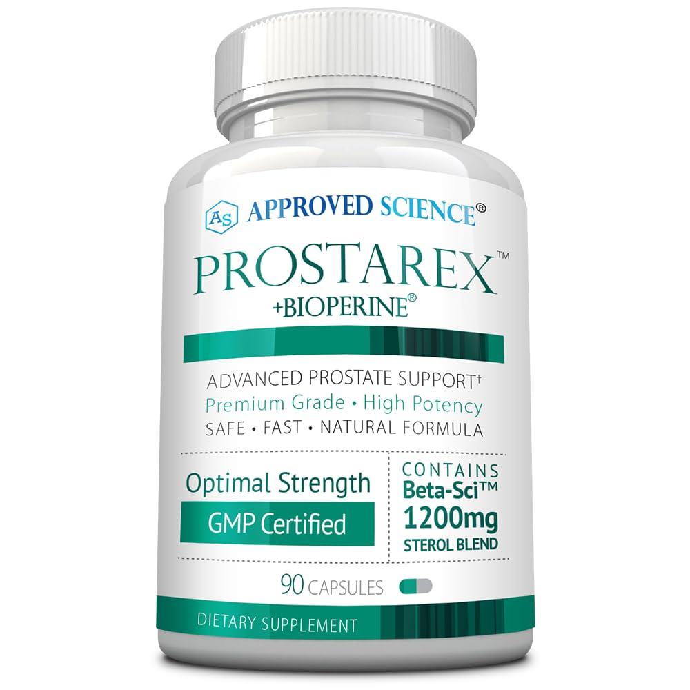 Approved Science Prostarex - Supplemento alla prostata - Saw Palmetto, 1200mg Beta-Sitosterol, Bioperine - 90 capsule - 1 mese di fornitura