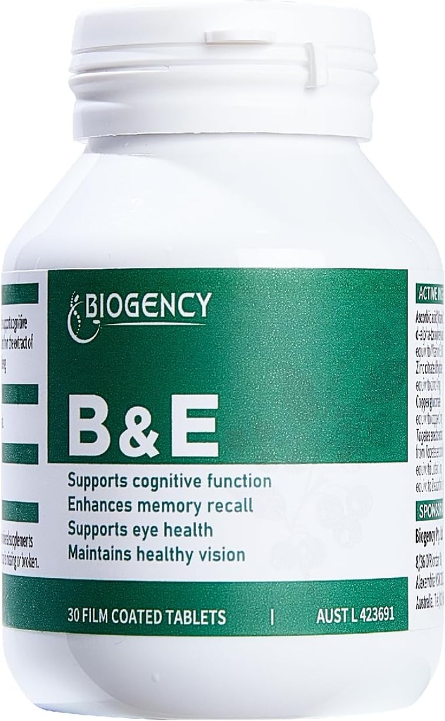 B&E Zeaxanthin + Lutein Eye Care Vitamin Supplemento - 1 Pack 30 compresse protegge e migliora gli occhi generali Salute ingredienti naturali, senza glutine Vegan-Friendly, per adulti e bambini