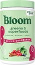 Bloom Nutrition Superfood Greens Powder, Enzimi Digestivi con Probiotici e Prebiotici, Gut Health, Bloating Relief per le donne, Chlorella, Green Juice Mix with Beet Root, 25 SVG, Spiced Cranberry