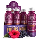 BrainJuice Brain e Immune Support Shot, Gluten Free Supplement Shots for Energy, Focus, Immunity with Vitamin D, C B, Alpha GPC & Organic Ginger Root, Huckleberry Hibiscus, 2.5 fl oz, 12 Pack