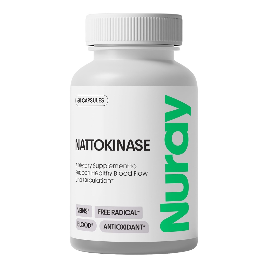 Nuray Nattokinase 150 mg, 20.000 FU per Serving – Supporta la circolazione sana e la funzione vascolare, 60 capsule vegetariane
