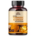 Ginger curcuma con pepe nero & Ginger 1000 mg 120 capsule | Turmerico e Ginger Supplemento con 95% Curcuminoidi | Supplemento di supporto articolare | Non OGM - 120 capsule
