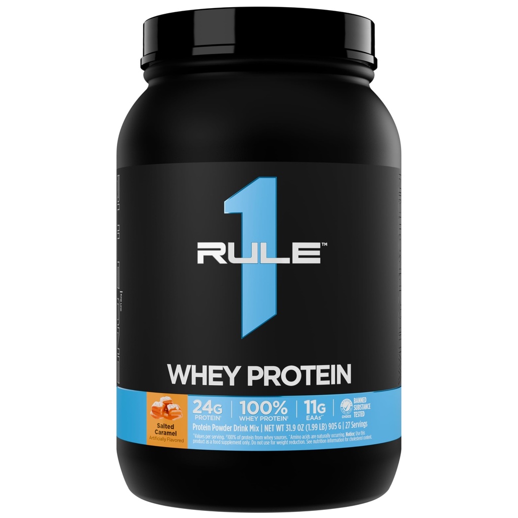 Regola 1 Whey Protein – 24g Proteine ad azione rapida da fonti all-Whey con EAAs e BCAA per il recupero di allenamento o in qualsiasi momento uso (2 Pounds*, Carmelo salato)