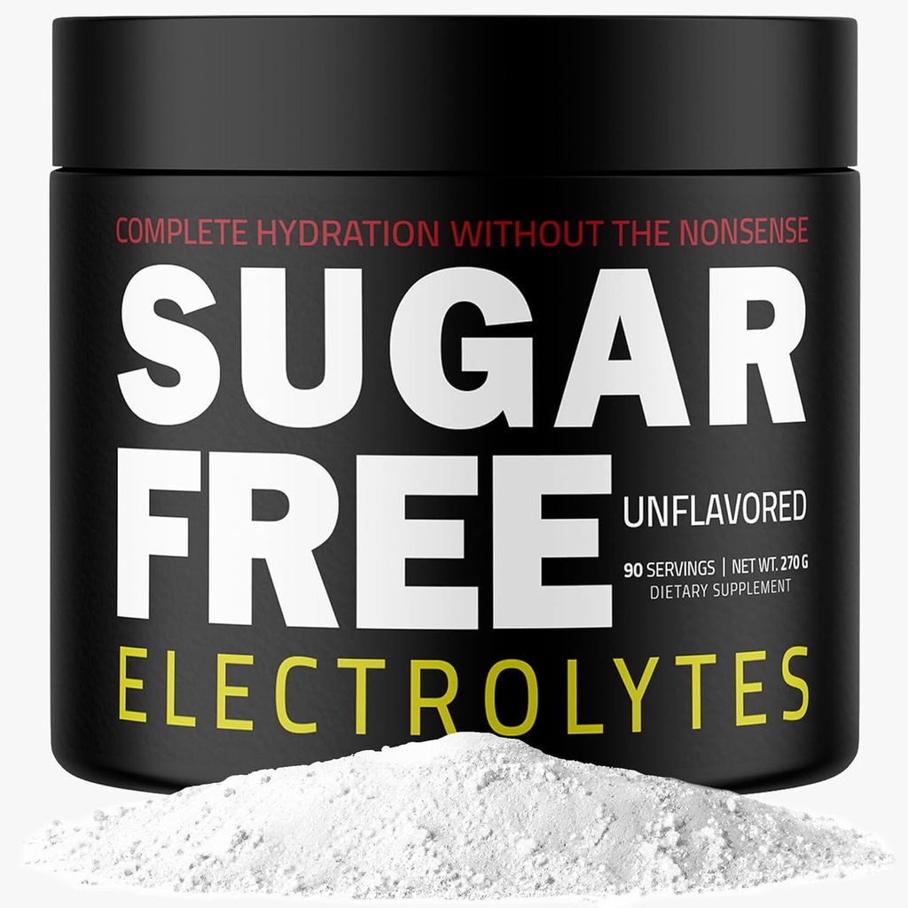 – Polvere di idratazione rapida, calorie zero, miscela di elettroliti primari essenziali, Keto Friendly with No Sugar, polvere di elettrolita cruda (senza aroma)