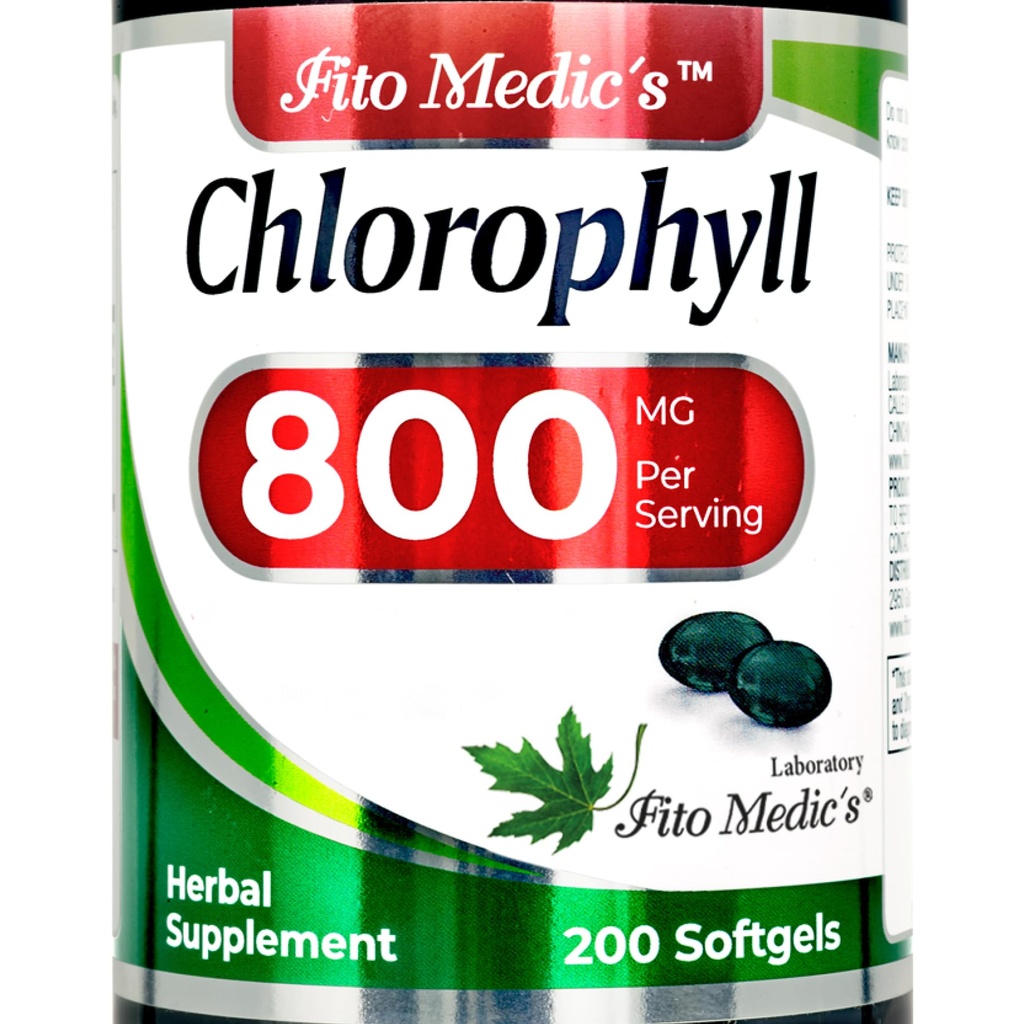 FITO MEDIC'S Lab - Chlorophyll - Pure - 800 mg per Serving- 200 Softgels - Capsule clorofille -Detox Cleanse, Greens Supplements- Pillole di clorofilla - Assorbimento ultra alto.