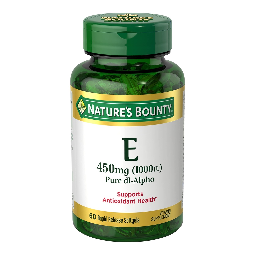 Vitamina E 1000 IU Softgels, Supporta la Salute Antiossidante & Sistema Immune, 1 Serve al giorno, No Gluten, 60 Softgels (Pack of 1)