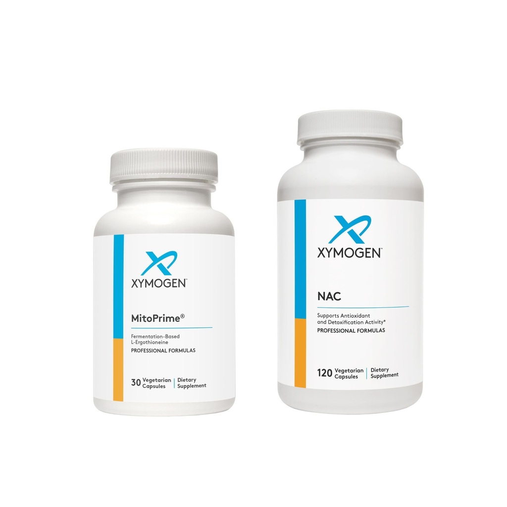 XYMOGEN MitoPrime (30 capsule) + NAC (120 capsule) 2-Product Bundle - L Ergothioneine Antiossidante supplemento con 600mg N-Acetyl-Cysteine NAC supplemento