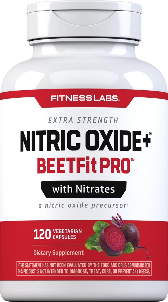 Capsule di radice di ossido nitrico | con Nitrati | 120 Conta | Precursore di ossigeno nitrico | Beetfit Pro | Vegetariano, Non OGM, Integratore senza glutine