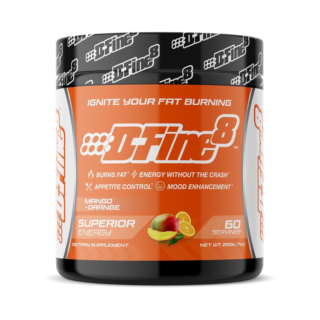 Thermogenic Pre-Workout Energy Powder & Shredding Supplement, Boost Energy Mood & Focus, Sugar Free, Contiene Senactiv, Endurance, 300mg Caffeina, N-Acetyl-L-Tyrosine (Mango Orange)