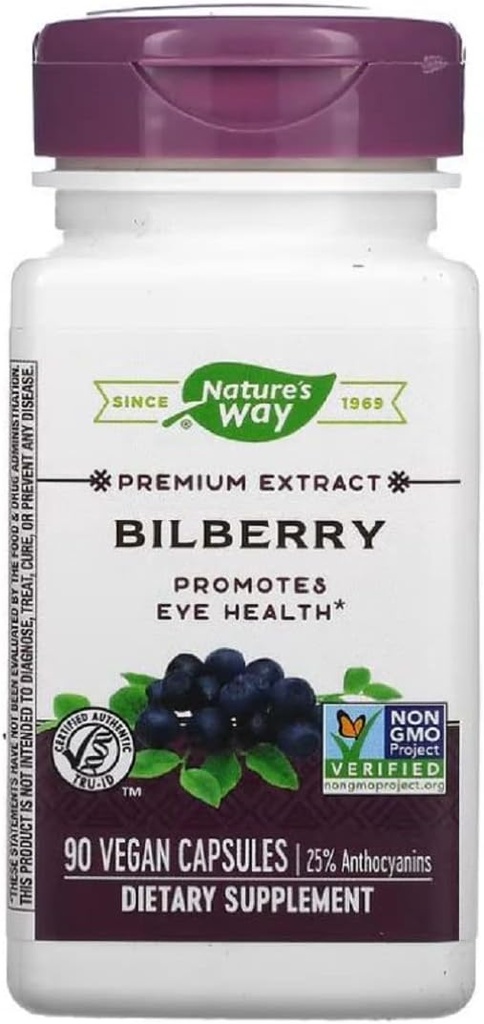 Via della natura Bilberry Estratto standardizzato Veg Capsule 90 ea (Pack of 2)