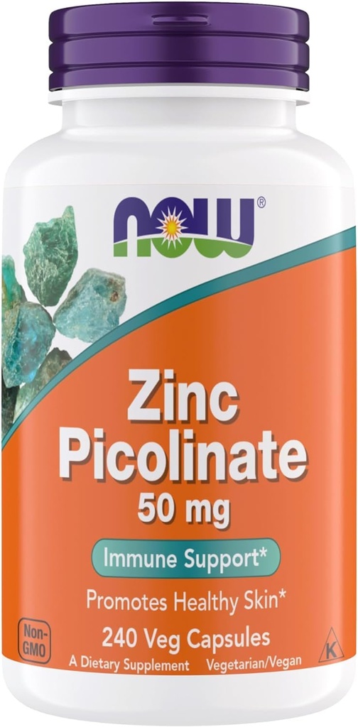Ora integratori, Zinc Picolinate 50 mg, Supporta funzioni enzima, Supporto immunitario, Non-GMO, Kosher, Adatto per Vegani - 240 capsule vegetariane (Pack of 1)