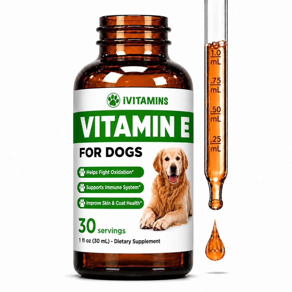 Vitamina E per i cani | Vitamina E Dog | Vitamina E per il cane | Vitamine E | Vitamina E Canina | Supplemento Vitamina E per i cani | Vitamina E Oil Dog | Vitamine Cane | Supporto Immune Cane | 1 fl oz