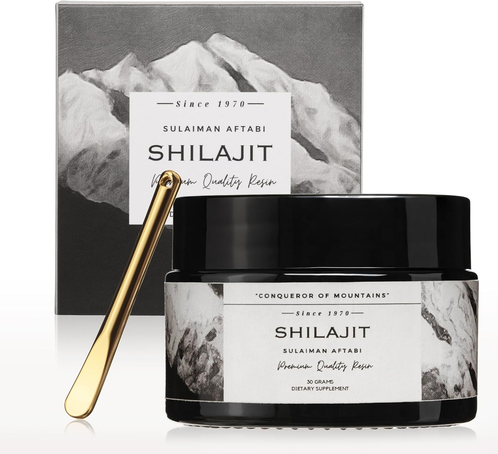 Himalayan Sundried Shilajit | Sulaiman Aftabi | Dal 1970 | 100% Pure Gold Grade Resina con acido Fulvic & 85+ Trace Minerals | bilanciamento dell'ormone, energia & messa a fuoco | 30 Grammi | 2 mesi di alimentazione