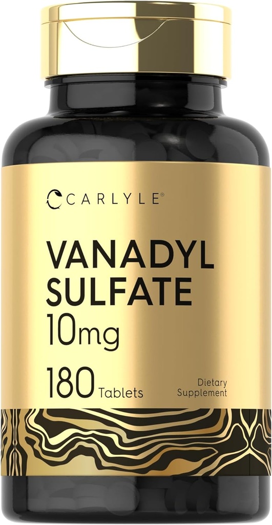 Carlyle Vanadyl Sulfate 10mg | 180 Capsule Tablet | con Cromo Picolinato | Vegetariano, Non OGM, Gluten
