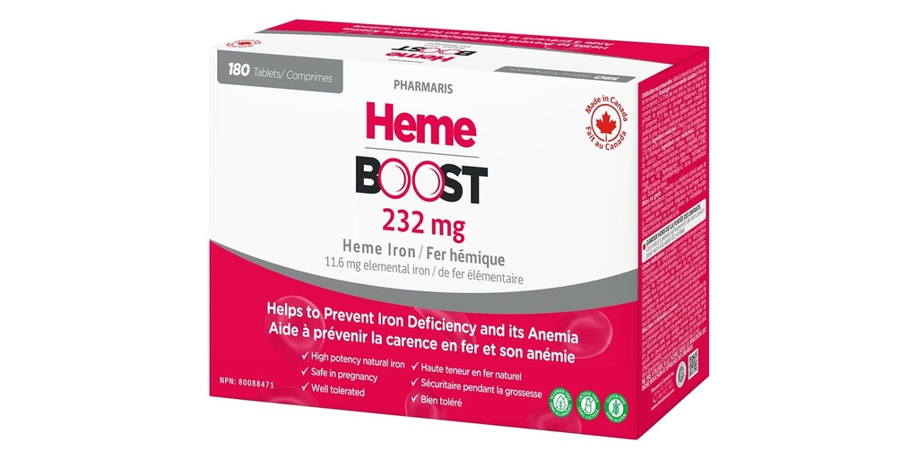 Hemeboost 11.6mg (232mg Heme Iron) I 180 compresse | High Potency Natural Iron Supplement I High Absorption & Gentle on Stomach I Iron Pills for Adults & Safe for Use in Gravidanza (3)