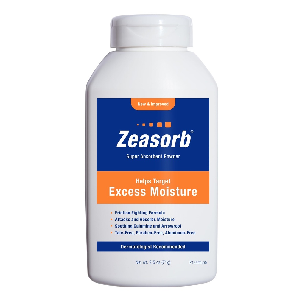 Zeasorb Prevenzione, Super Absorbent Excess Moisture Polvere per prevenire Chafing & Itching, 2.5 Oz