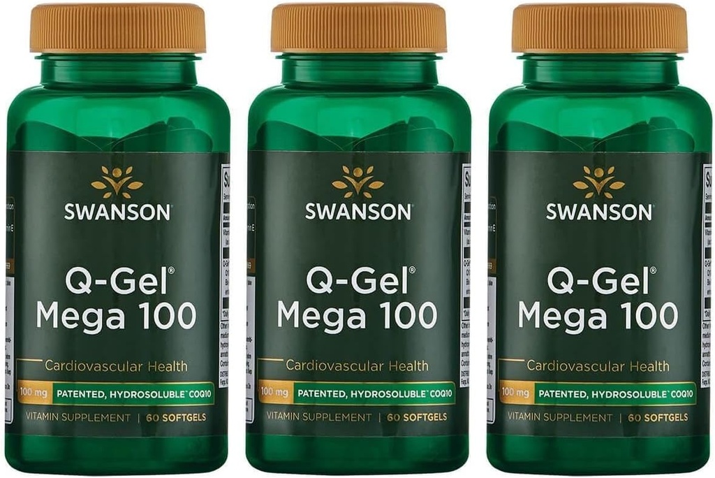 Swanson Q-Gel Mega 100 100 Milligrammi 60 Sgels (3 Confezione)