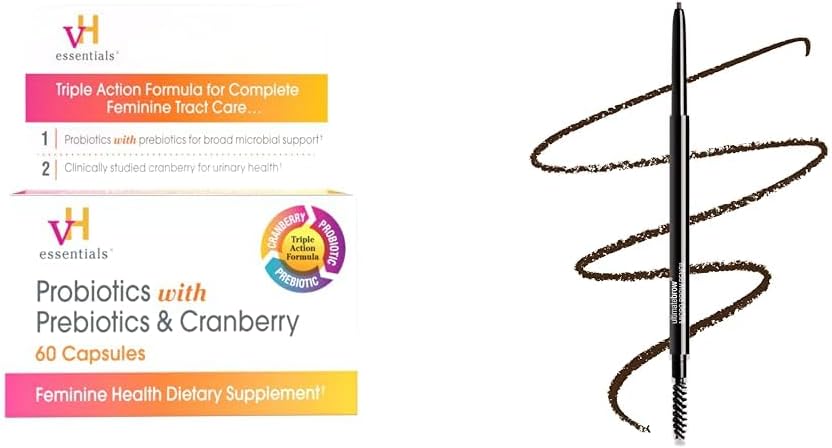 Probiotici con Prebiotici e Cranberry Feminine Salute Supplemento 60 capsule e bagnato n wild Ultimate Brow Micro Sopracciglio Retrattile Matita Dark Brown Ultra Fine 1.5mm Suggerimento