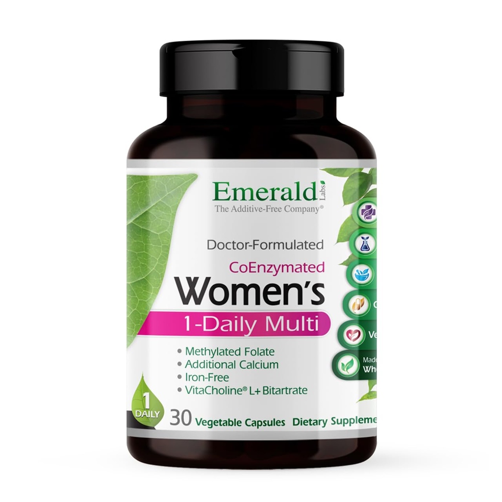 EMERALD LABS Women's 1-Daily Multi - Multivitaminico per le donne - Include calcio, zinco, vitamina B & More - Integratore di supporto immunitario* - Gluten-Free - 30 capsule vegetali