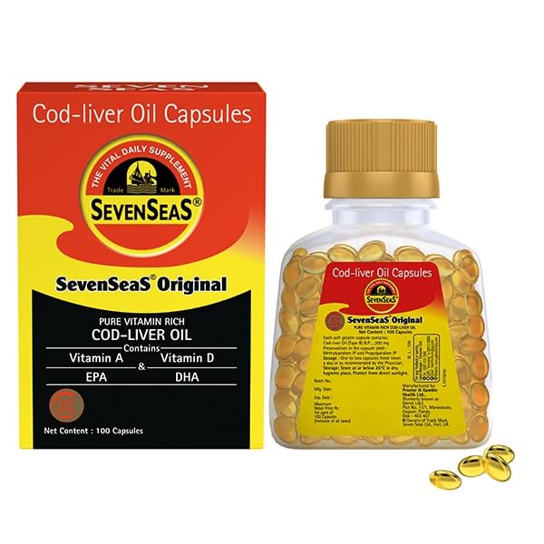 Seacod Cod-liver olio capsule ,Omega-3 acido grasso, vitamina A, vitamina D 100 capsule