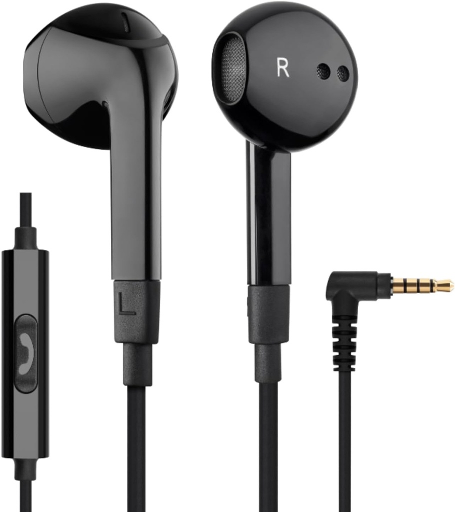 LUDOS FEROX Wired Earbuds in-Ear Cuffie, 5 anni di garanzia, auricolari con microfono, isolamento del rumore Corded per 3.5mm Jack Ear Buds per iPhone, Samsung, Computer, laptop, bambini, studenti della scuola