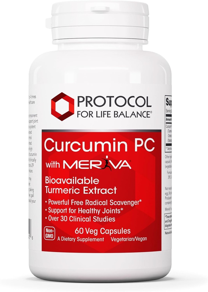PROTOCOLLO PER LA VITA BALANCE Curcumina PC - con Phosphatidylcholine per l'assorbimento - Mobilità congiunta, Flessibilità & Supporto Immune - Supplemento Turmerico - Non-GMO & Halal - 60 capsule di veg