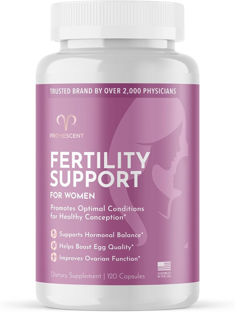 Integratore di fertilità per le donne con vitamine prenatali – Acido folico, Ferro, Vitamina C/D/B6/B12, Zinco, Selenio & Ashwagandha per sostenere la percezione e la gravidanza dell'ovulazione sana, 120 capsule